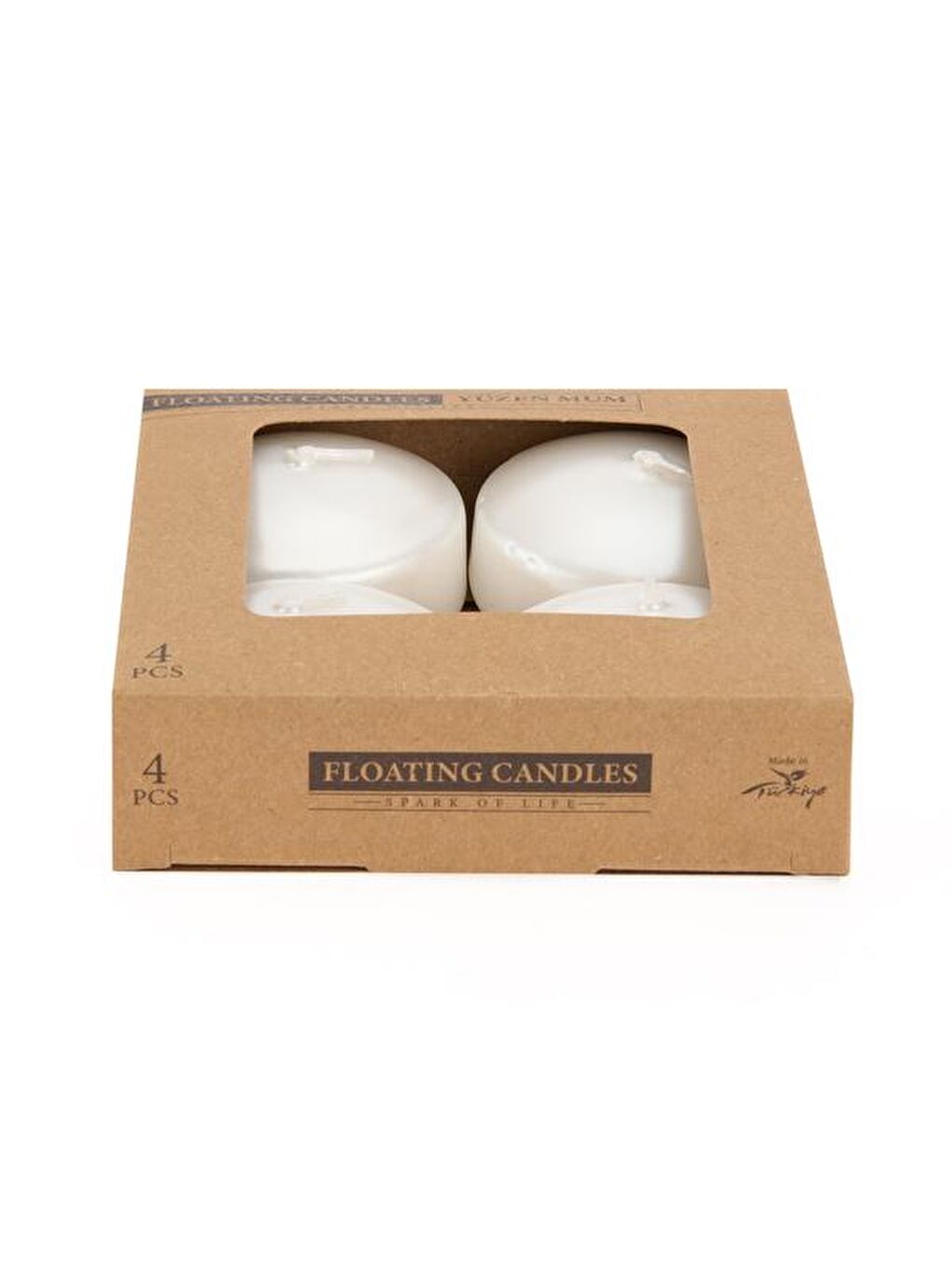 Karışık 4'lü Yüzen Mum - Sedef - 5 cm-1
