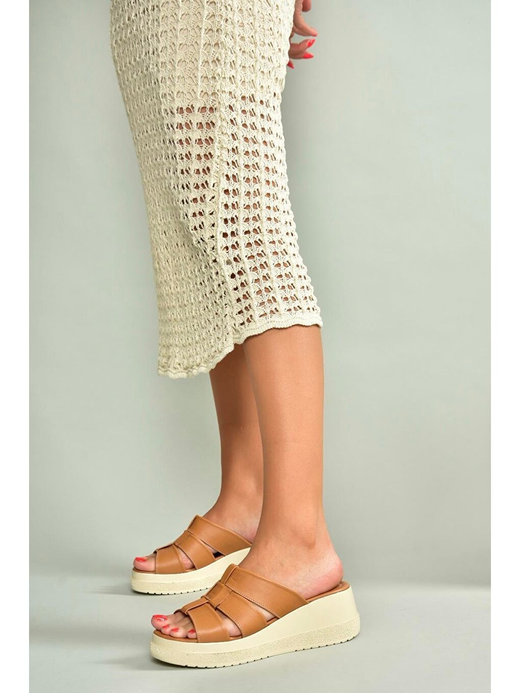 Kahverengi Taba Kadın Terlik U5553309-2