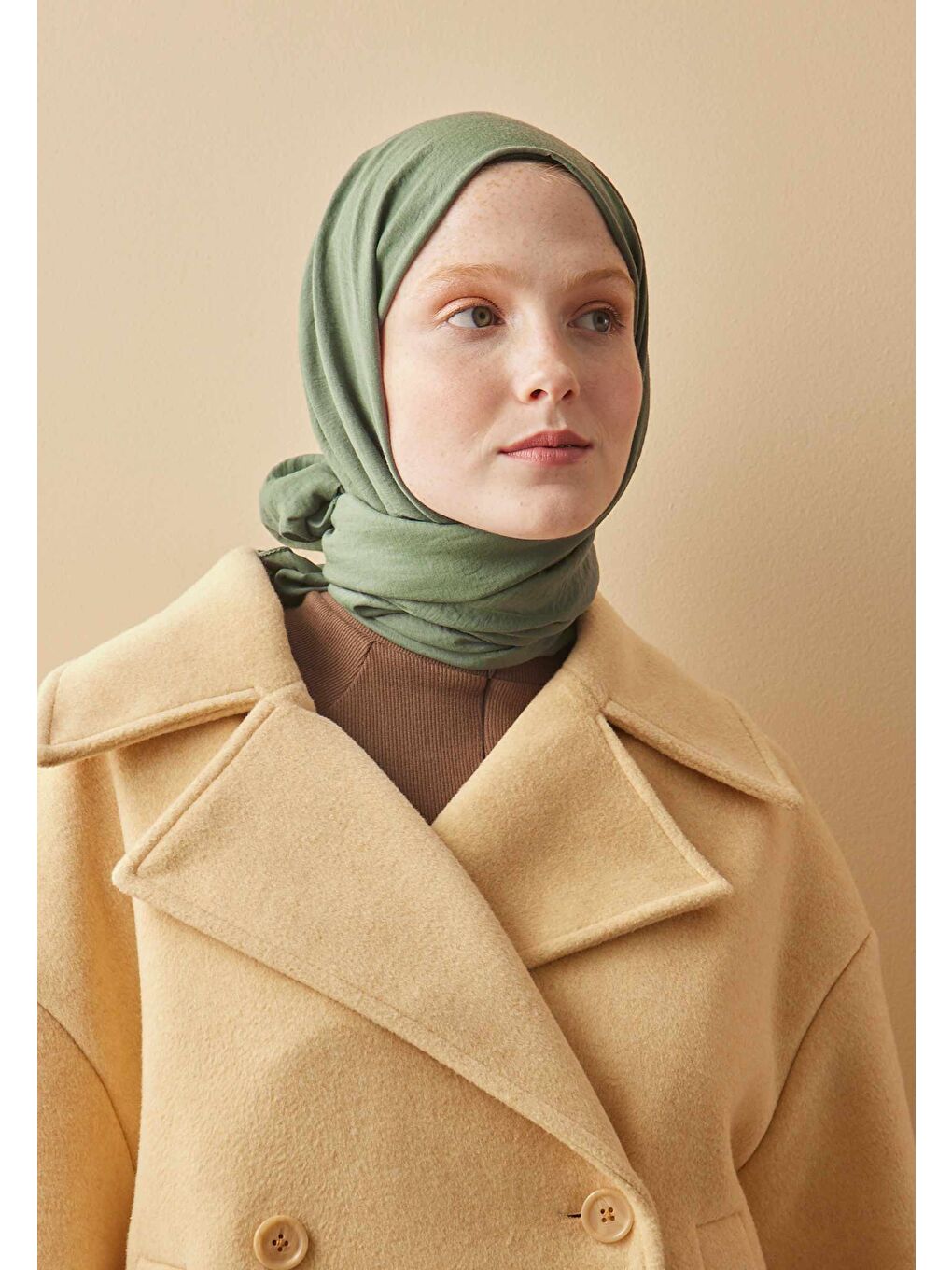 Pamuk Crash Şal Orman Yeşili-1