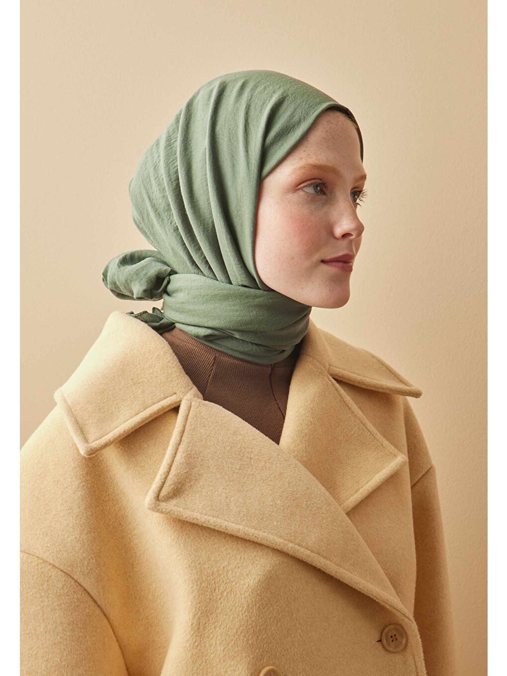 Pamuk Crash Şal Orman Yeşili-2