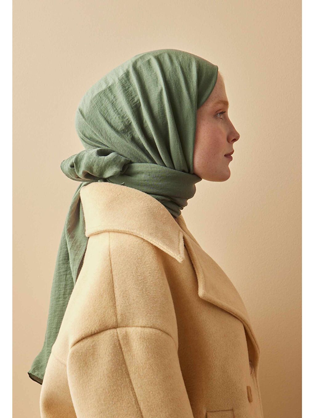 Pamuk Crash Şal Orman Yeşili-3