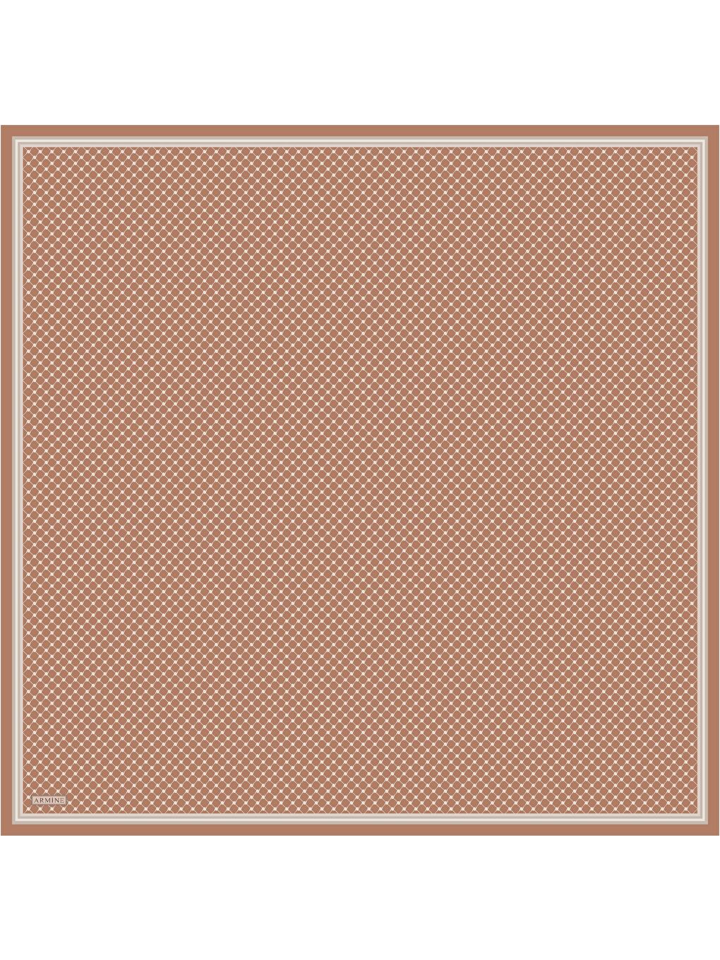 Turuncu Klasik Desenli Saf İpek Sura Eşarp 9345 05-3