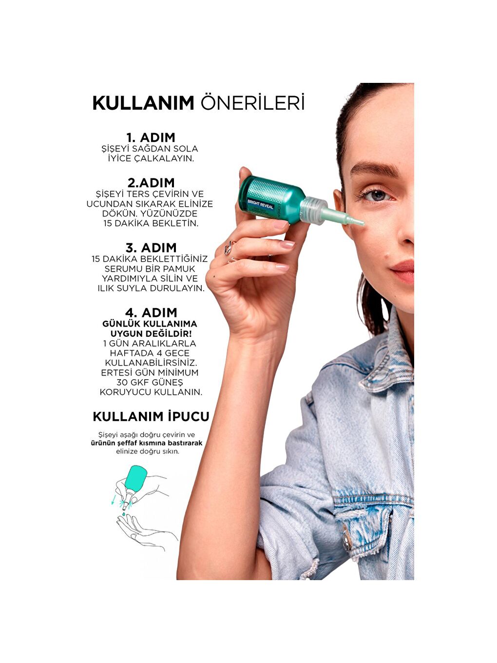 L'Oreal Paris Siyah Bright Reveal Koyu Lekelere Karşı Hızlı Etkili Yenileyici Peeling Serum 25% [AHA + BHA + PHA] 25 ml - 3