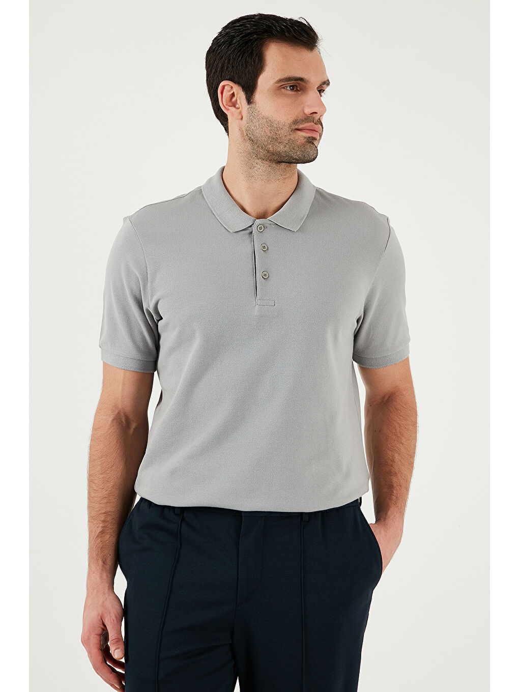 Siyah Pamuklu Regular Fit Düğmeli Polo Yaka 5'li Paket %100 Pamuk Tişört 5902127S5-2