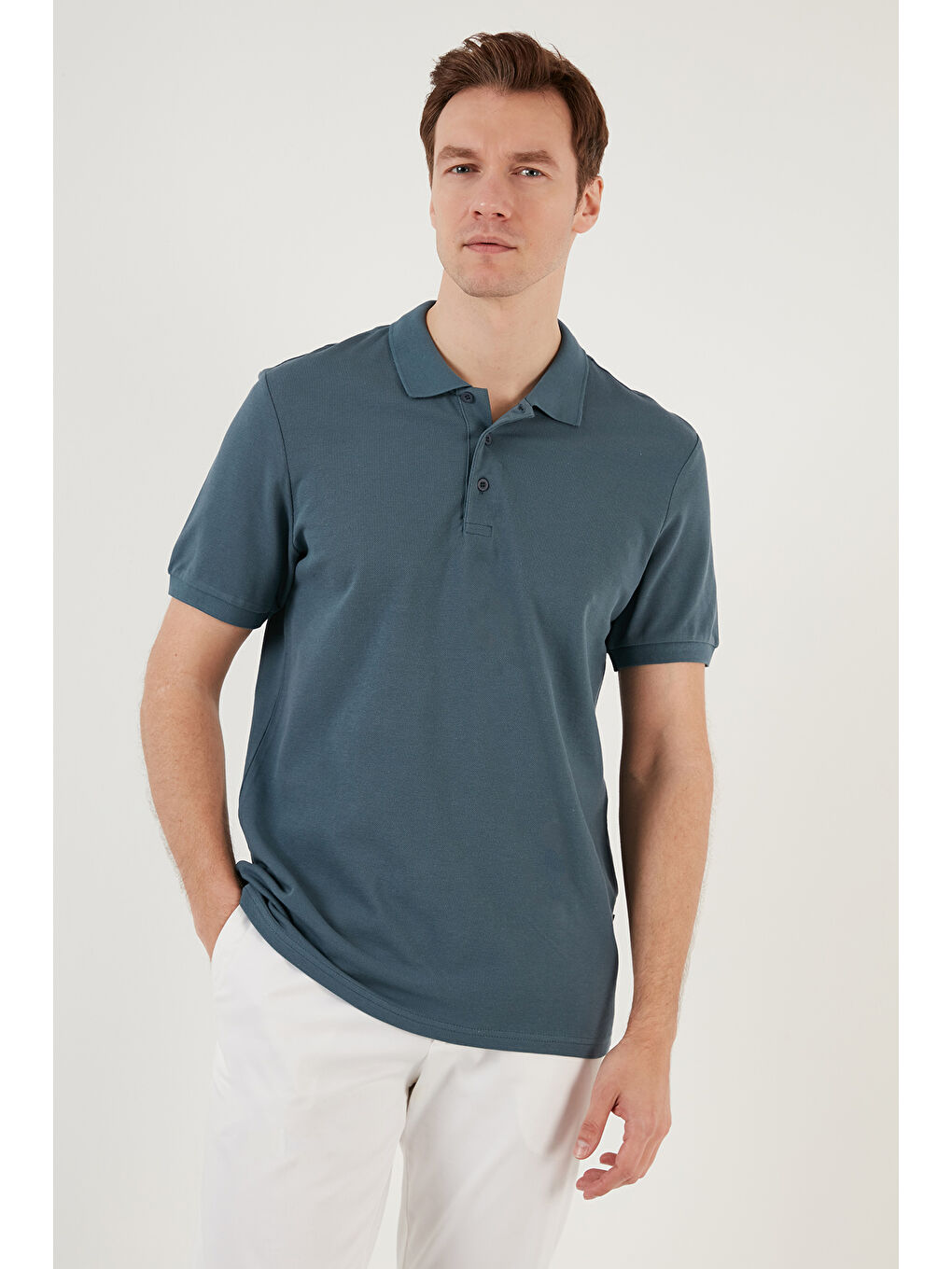 Siyah Pamuklu Regular Fit Düğmeli Polo Yaka 5'li Paket %100 Pamuk Tişört 5902127S5-4