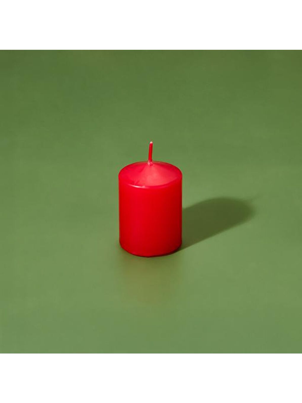3'lü Silindir Mum - Kırmızı / Yeşil - 5x5 cm-4