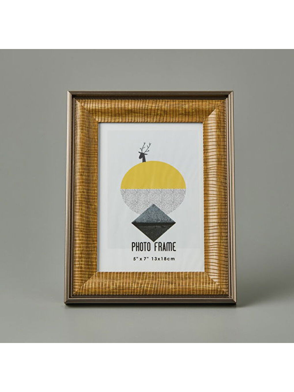 Dokulu Fotoğraf Çerçevesi - Kahverengi - 13x18 cm-2