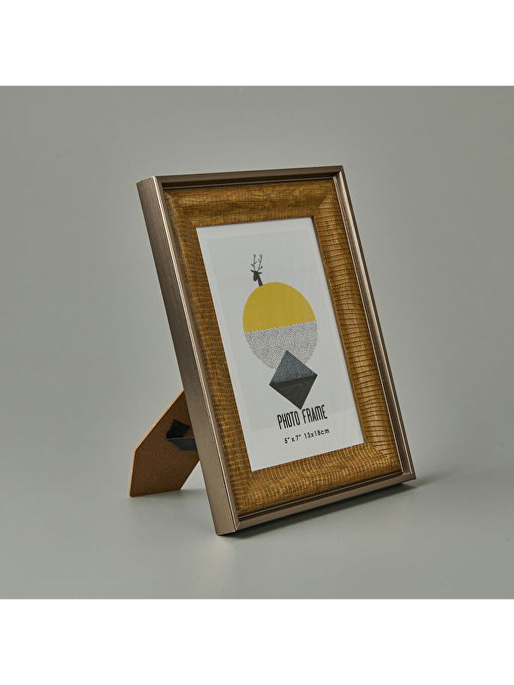 Dokulu Fotoğraf Çerçevesi - Kahverengi - 13x18 cm-3