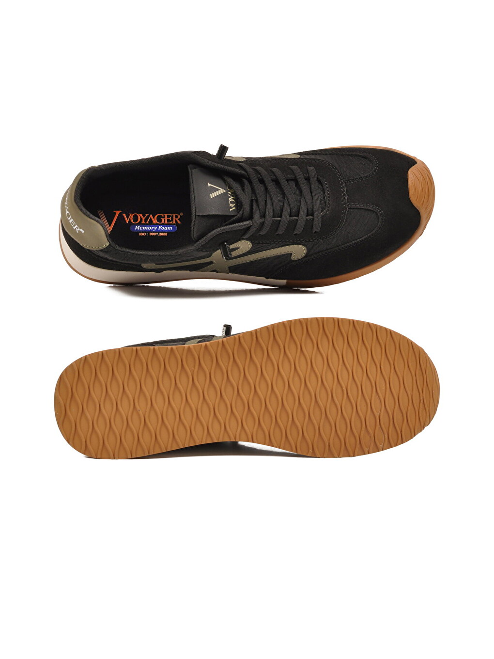 Siyah Bağcıklı Hafızalı Rahat Tabanlı Retro Erkek Casual Ayakkabı Sneaker E472 M-4
