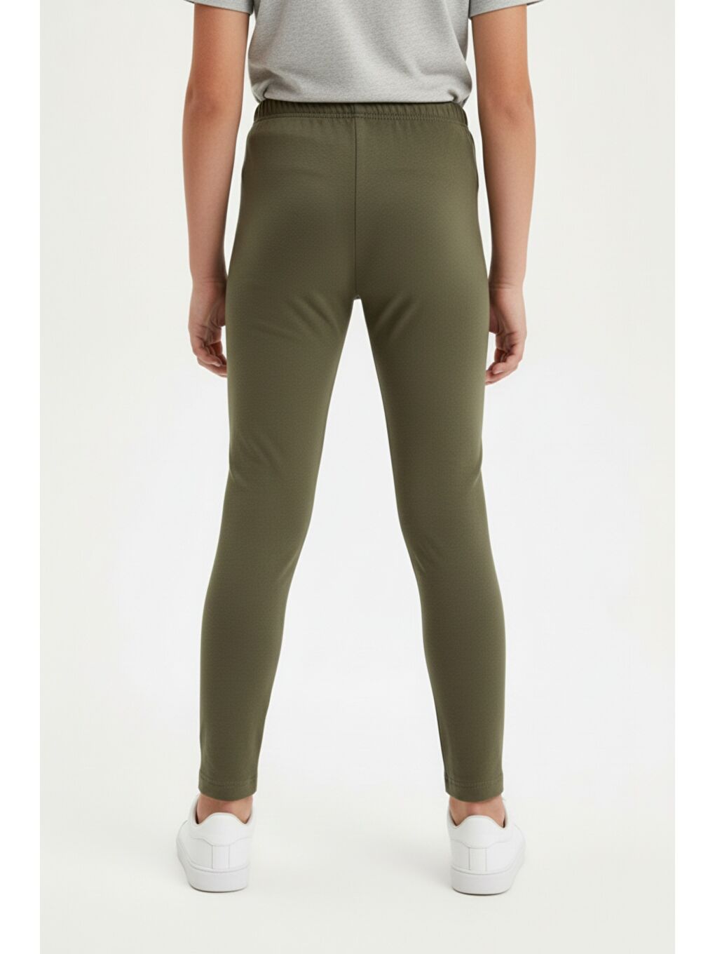 Haki Kız Çocuk Beli Lastikli  Dar Parça Tayt 21141-3