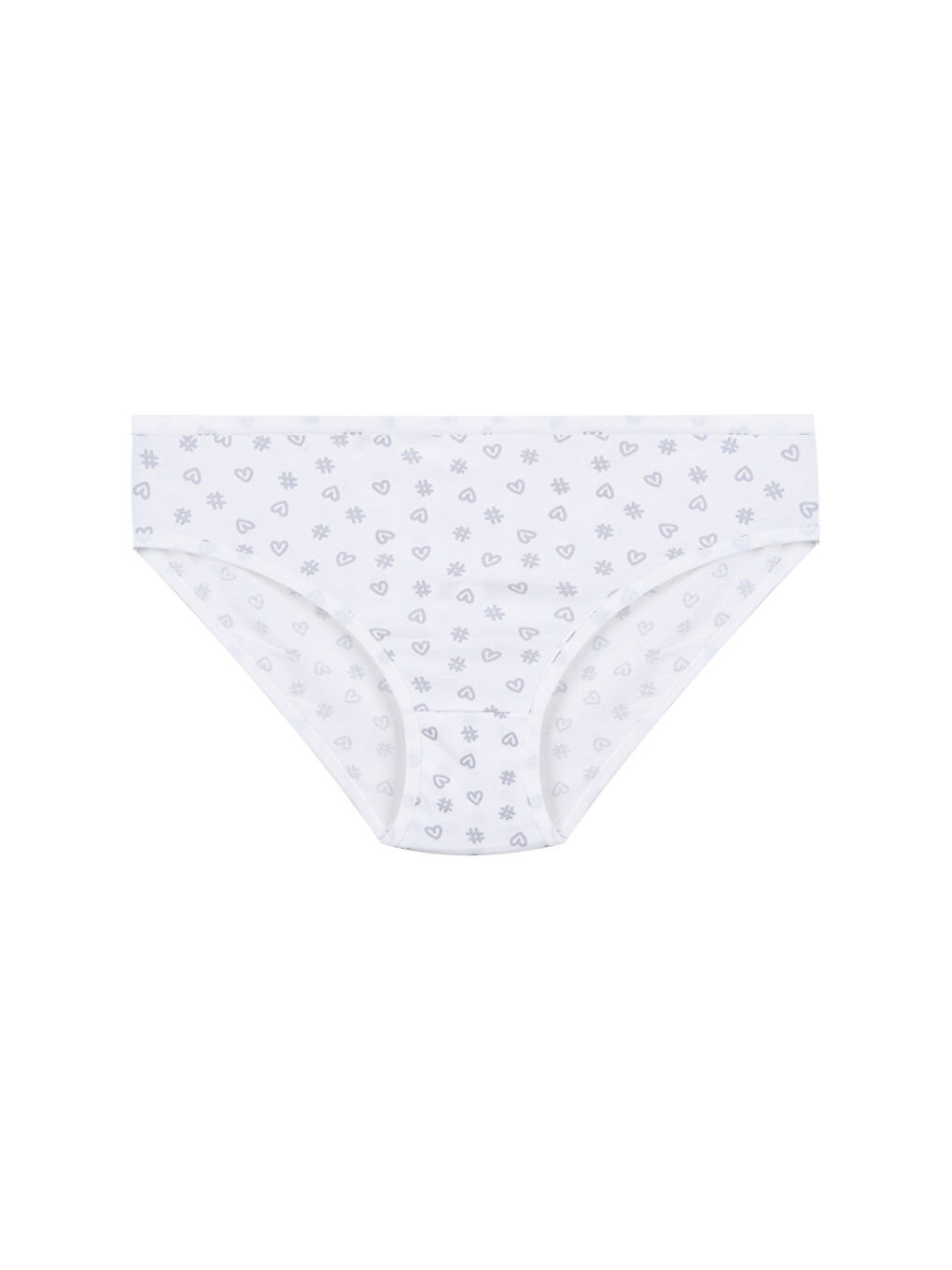 Gri Kız Çocuk 6'lı Desenli Slip-1