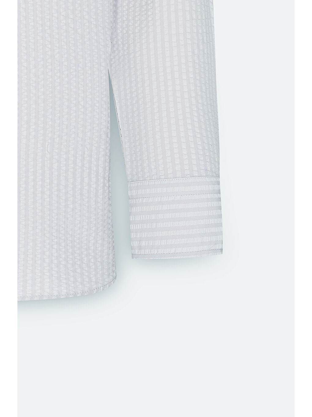 Bej Erkek Taş Slim Fit Dar Kesim Keten Görünümlü Gofre Desenli Düğmeli Yaka Gömlek-7