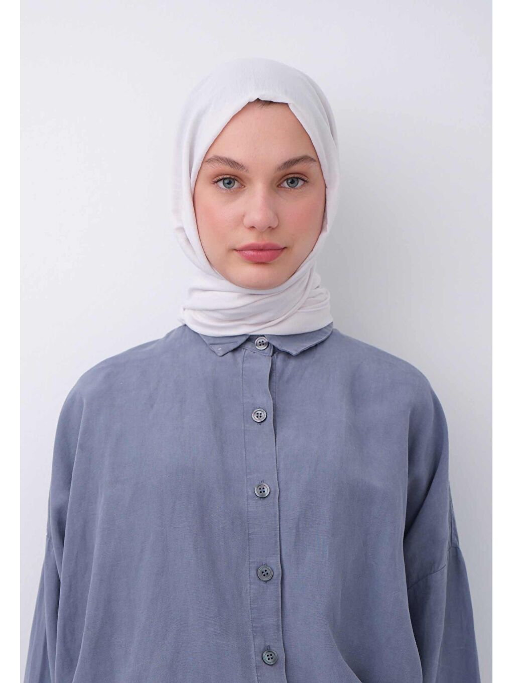 Pamuk Crash Şal Beyaz-1