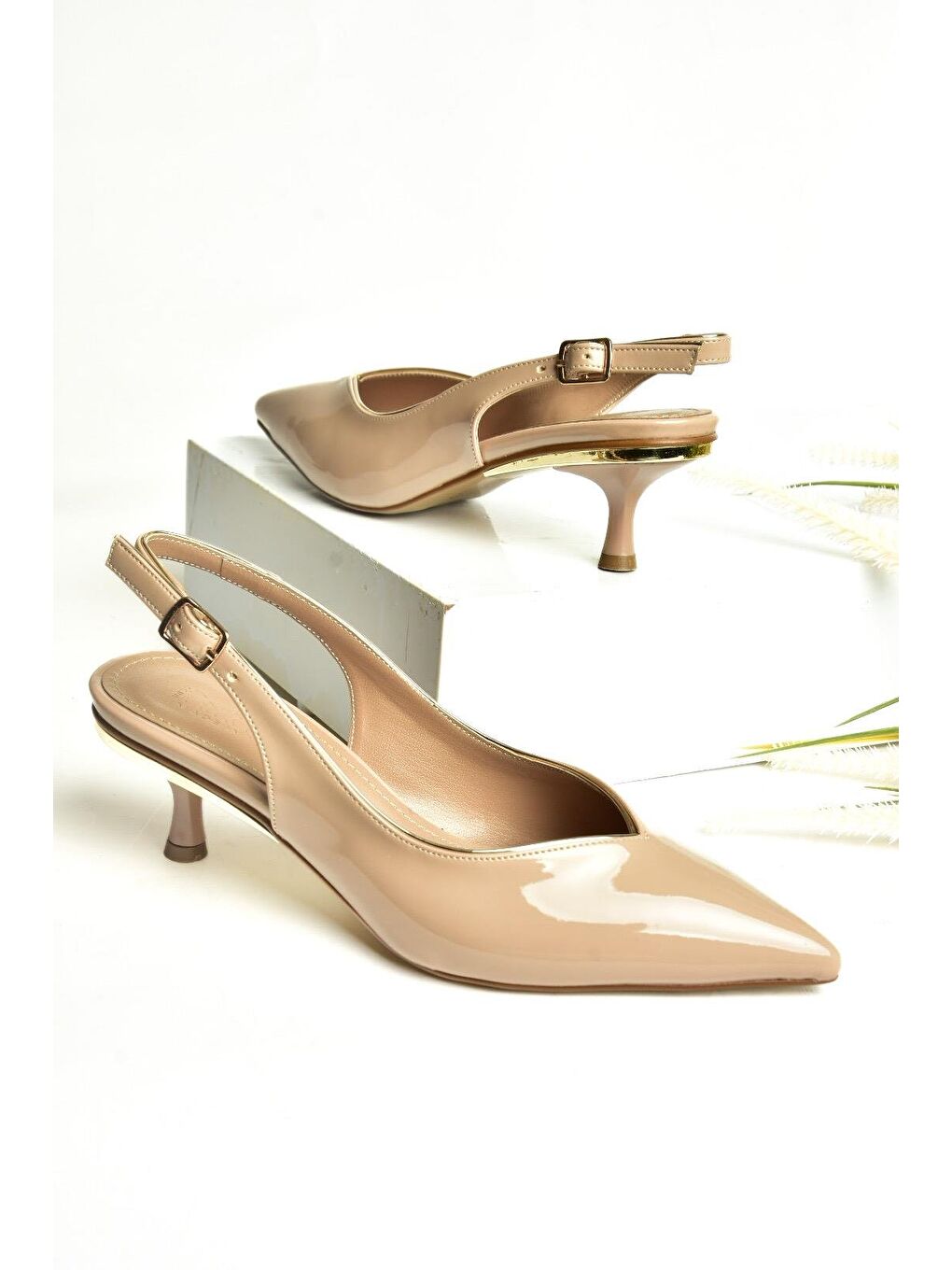 Bej U8205033 Ten Kadın Topuklu Ayakkabı-2