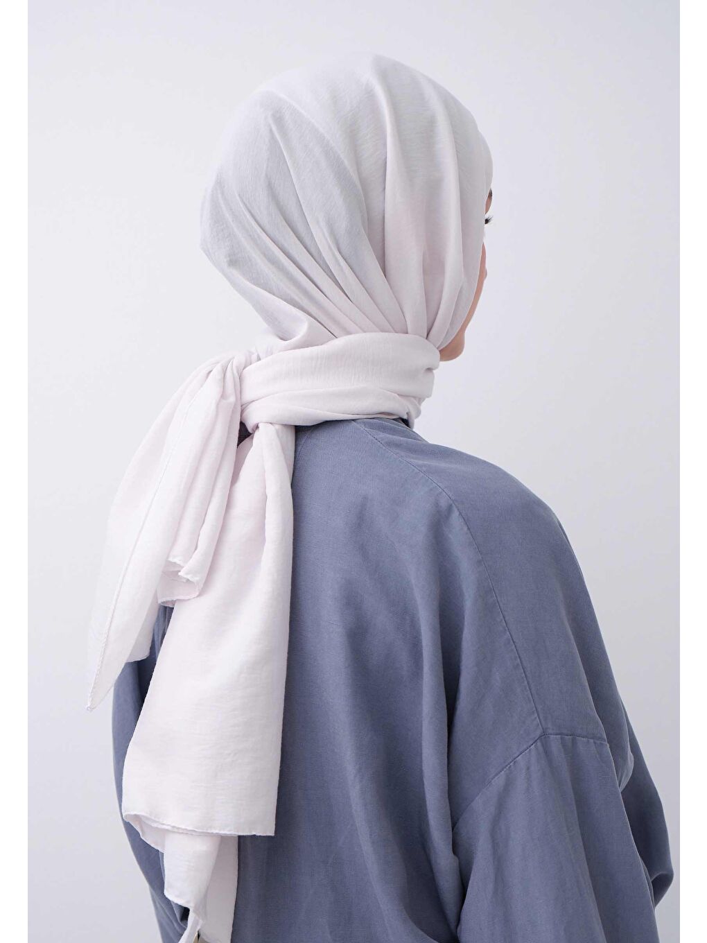 Pamuk Crash Şal Beyaz-3