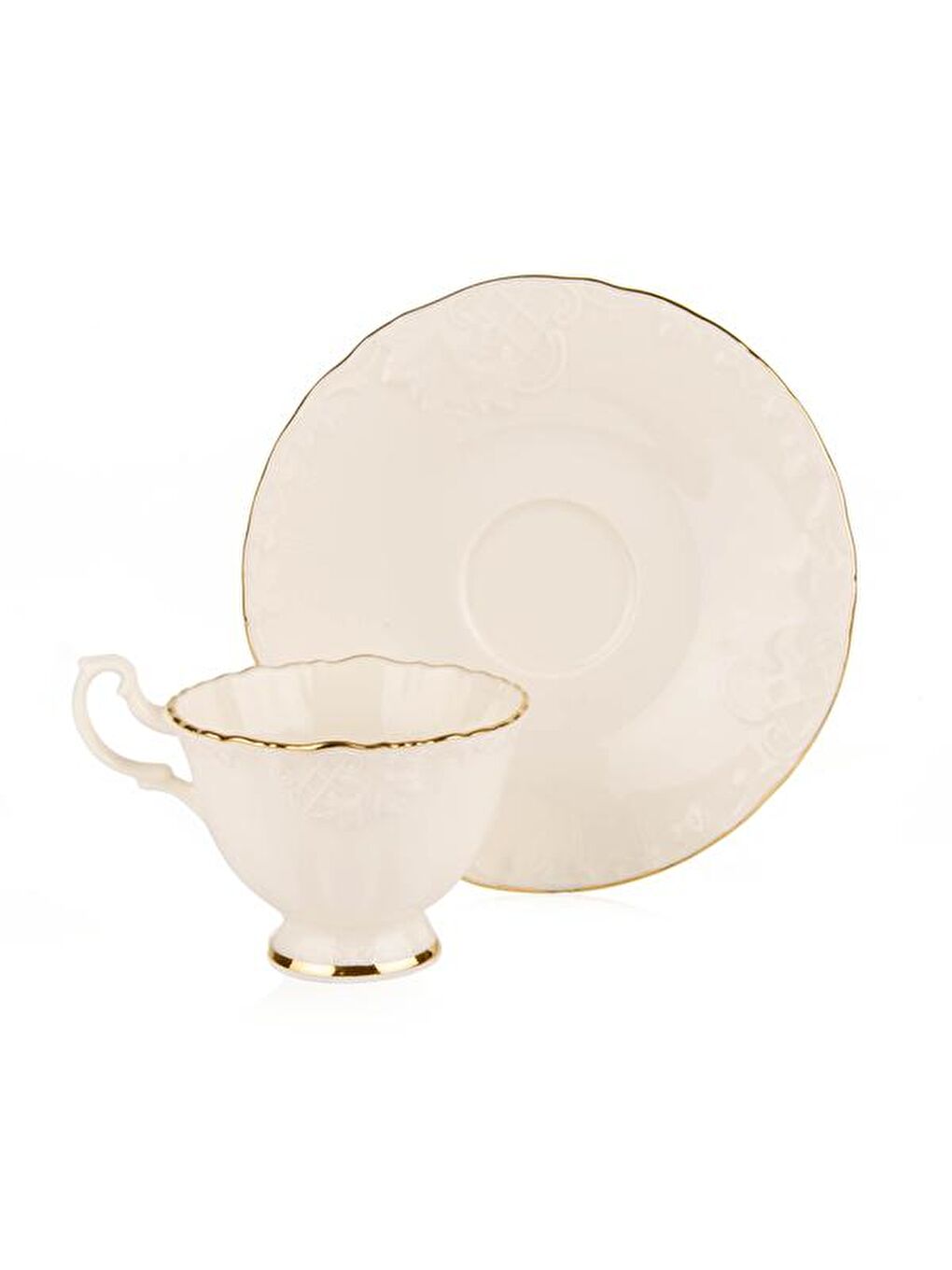 Bone Porselen Yaldızlı 12 Parça Kahve Takımı - Beyaz-2