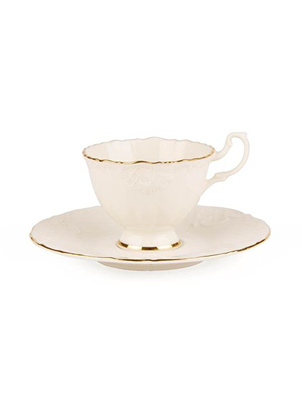 Bone Porselen Yaldızlı 12 Parça Kahve Takımı - Beyaz-3