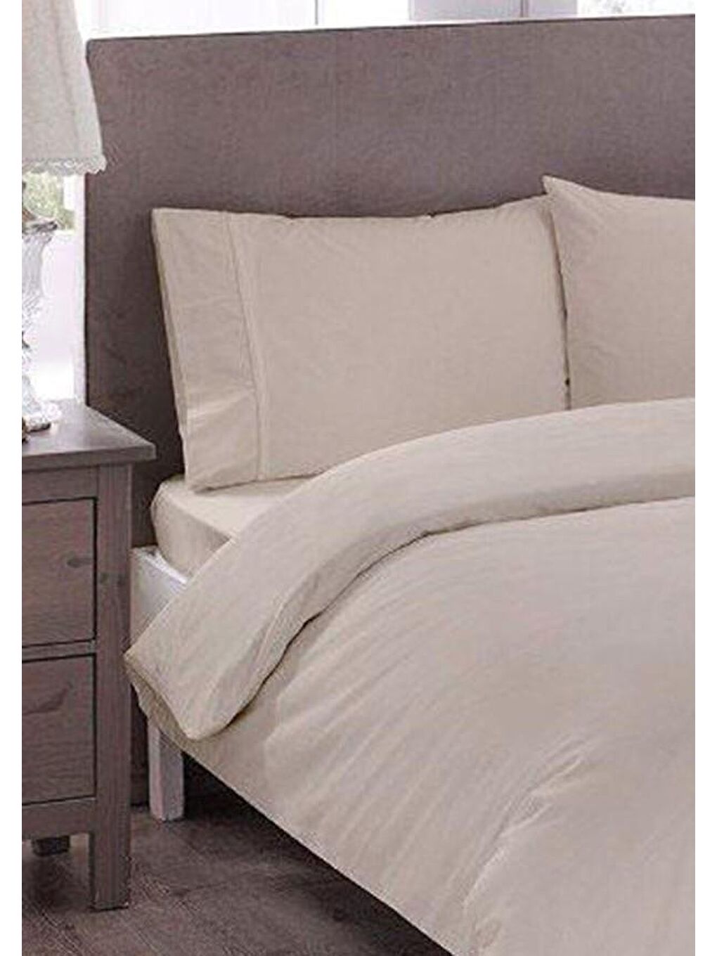 Ekru Pure Tek Kişilik Nevresim Seti 135x200 Krem-1