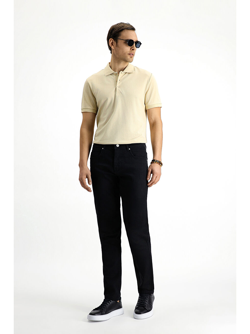 Siyah Slim Fit Dar Kesim Elastanlı Denim Pantolon