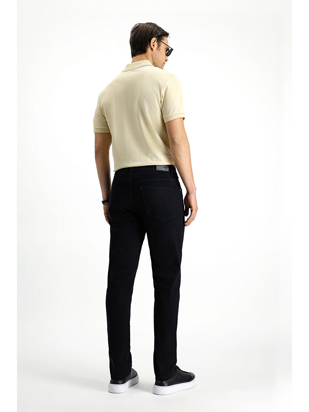 Siyah Slim Fit Dar Kesim Elastanlı Denim Pantolon-4