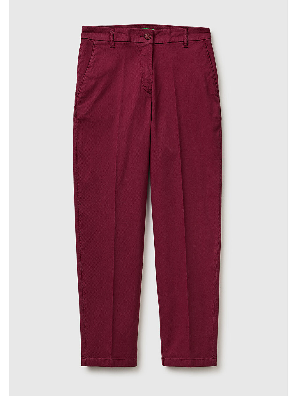 Kadın Bordo Pamuk Karışımlı Slim Fit Chino Kumaş Pantolon