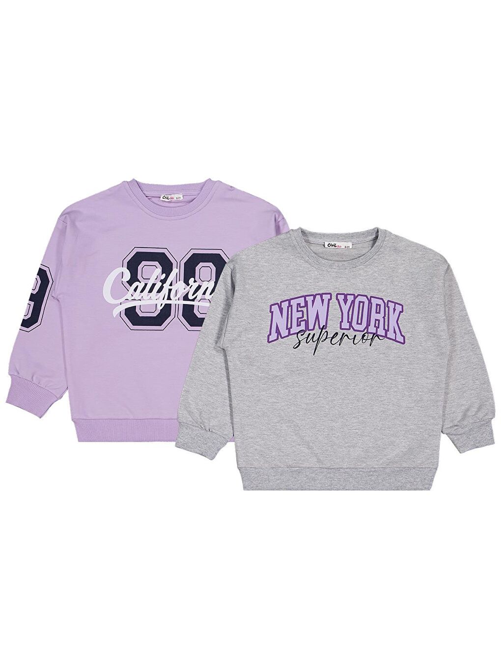 Beyaz Girls New York Baskılı 2'li Set 6-9 Yaş Sweatshirt - Standart