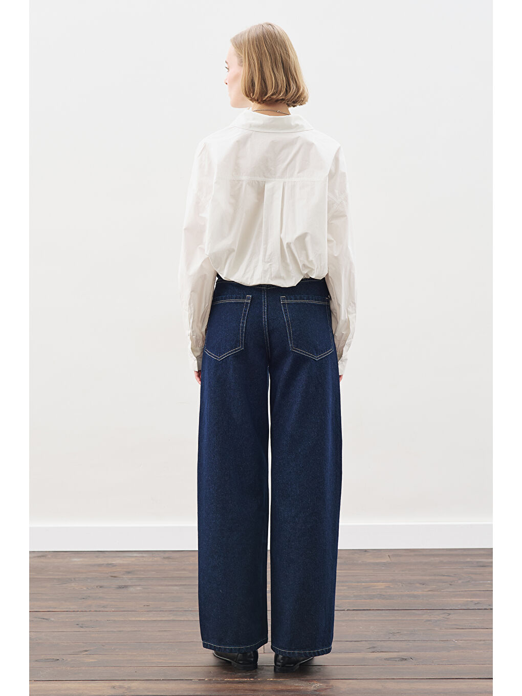 Crop Balon Form Gömlek Ekru-7