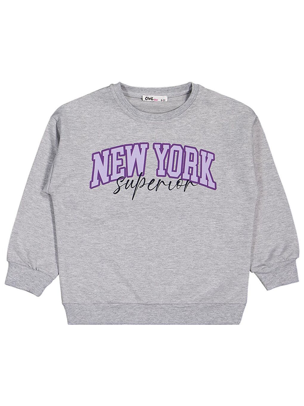 Beyaz Girls New York Baskılı 2'li Set 6-9 Yaş Sweatshirt - Standart-2