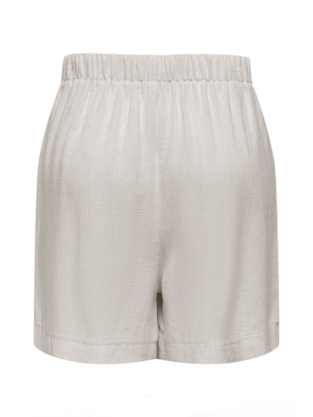 Ekru Onlsiesta Keten Karışımlı Regular Fit Lastikli Bel Bermuda Kadın Short 15348123-1