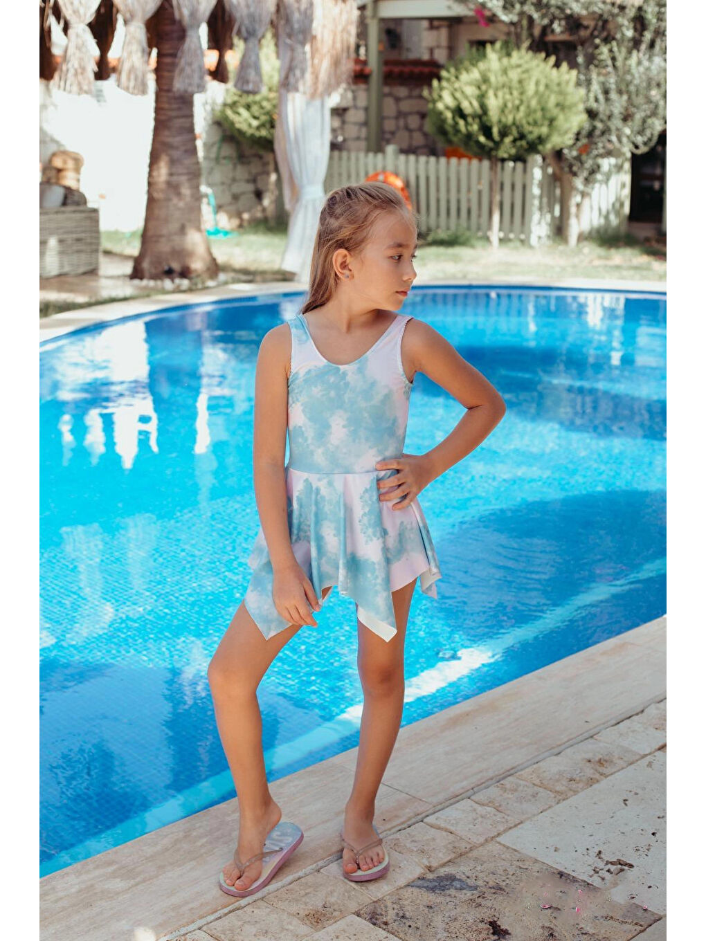 Karışık Baskılı Kız Çocuk Mayo 4302