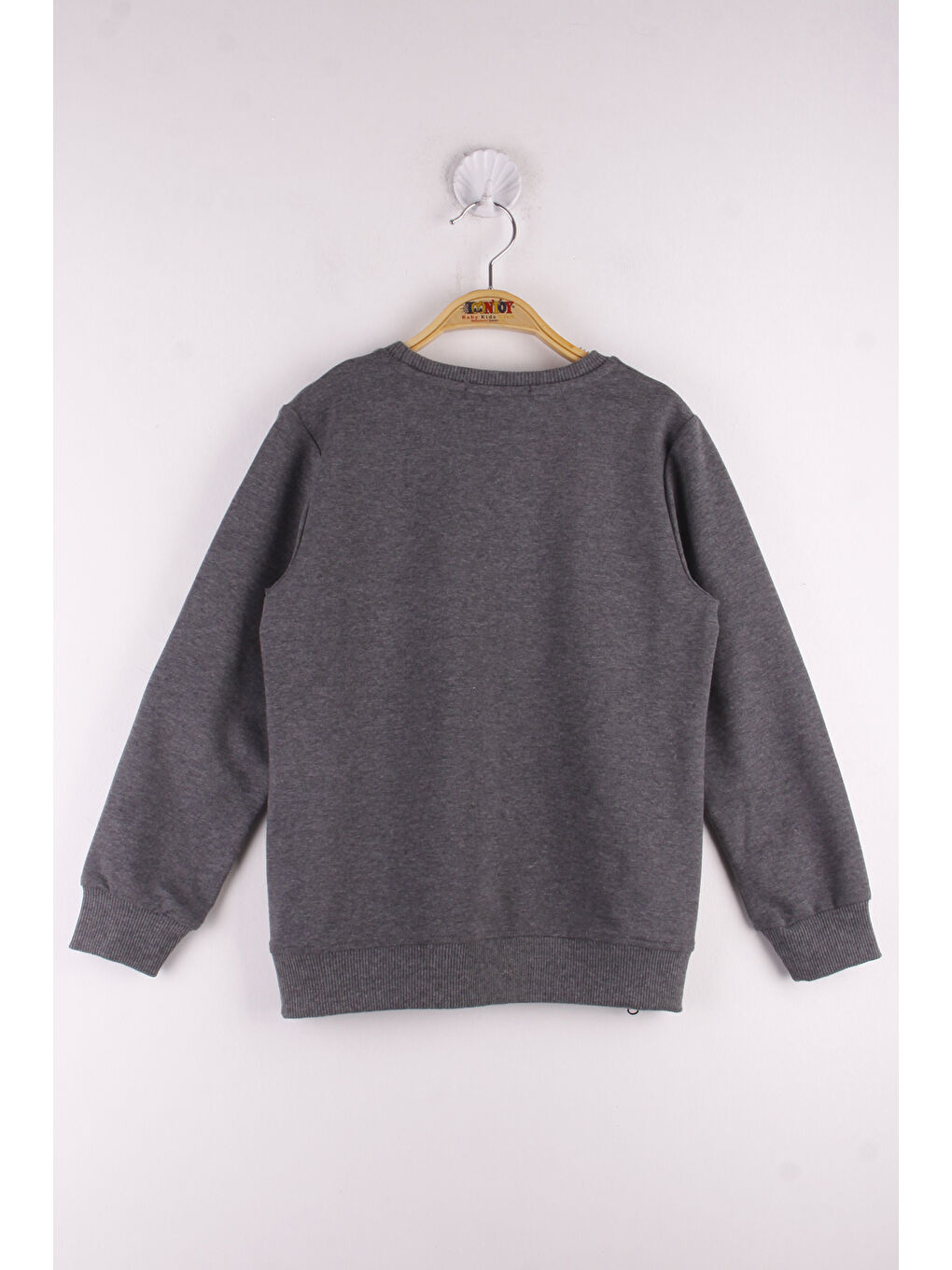 Antrasit Erkek Çocuk Brooklyn Baskılı Fermuar Detaylı Sweatshirt-1