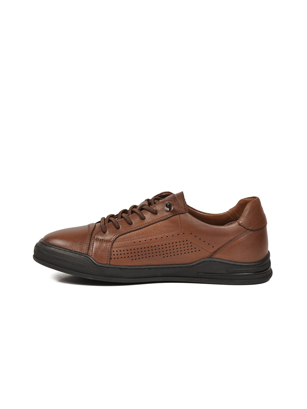 Kahverengi Ceviz Hakiki Deri Erkek Sneaker Delikli Nefes Alabilen Casual Memory Taban M682 M