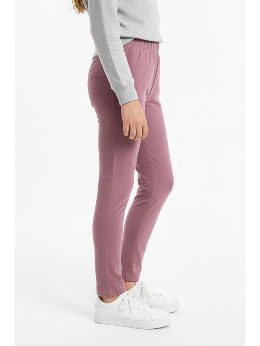 Pembe Kız Çocuk Beli Lastikli  Dar Parça Tayt 21141-3