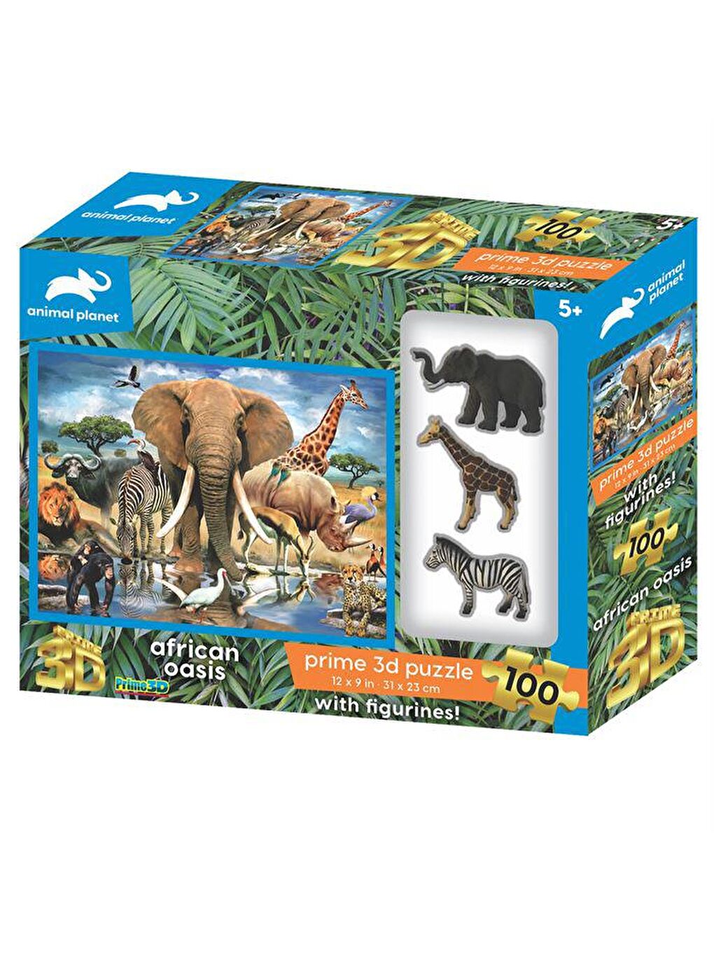 Prime 3D Karışık Afrika Hayvanları 100 Parça Puzzle ve Figür Set 15545