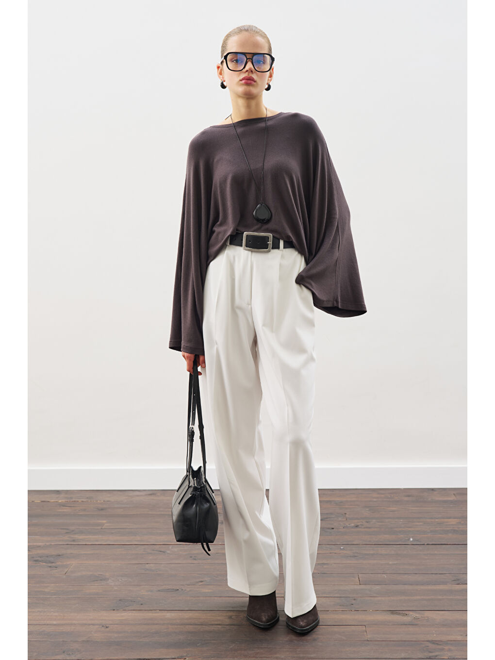 Pelerin Tarz Bluz Antrasit-1