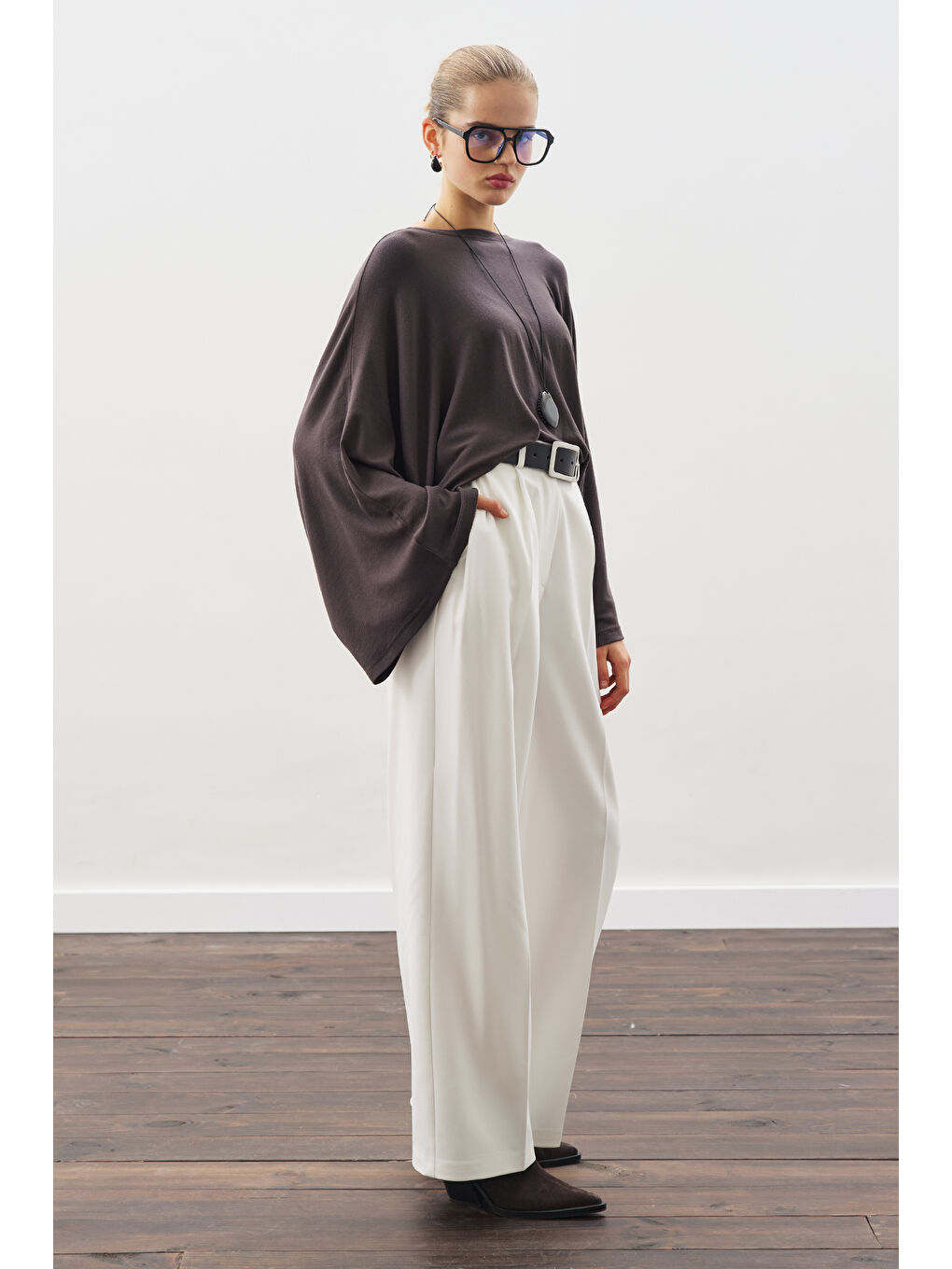 Pelerin Tarz Bluz Antrasit-2