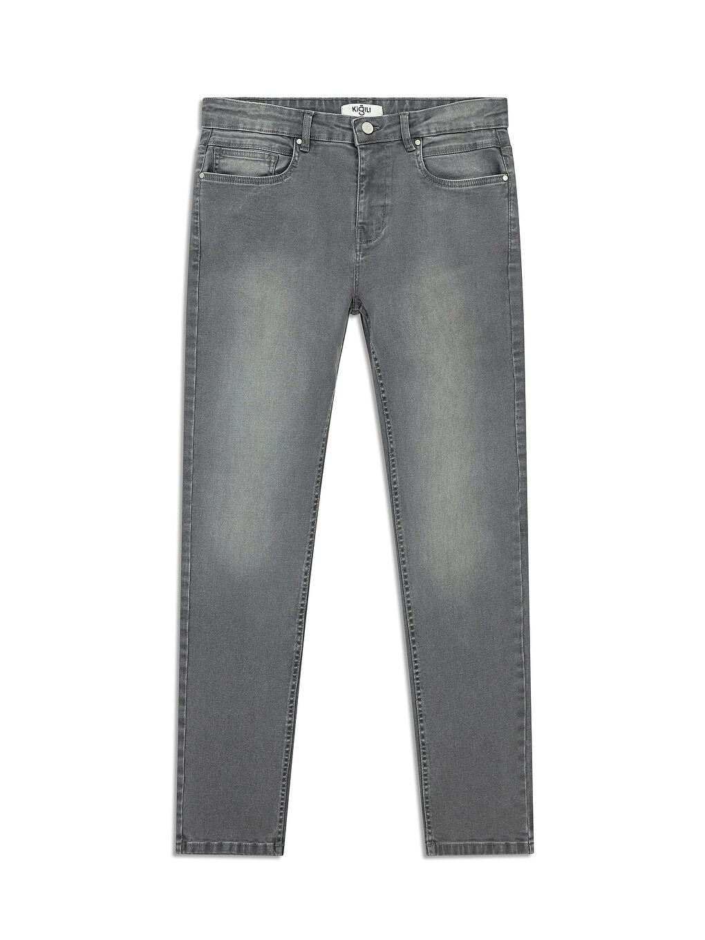 Gri Regular Fit Elastanlı Denim Jean Pantolon-6