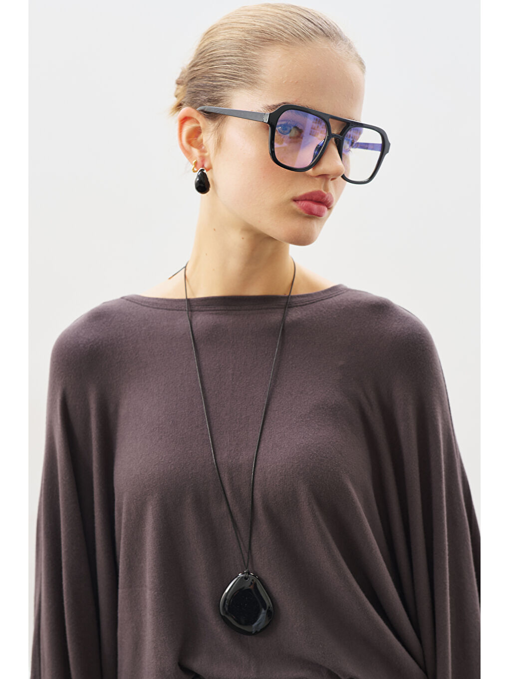 Pelerin Tarz Bluz Antrasit-4