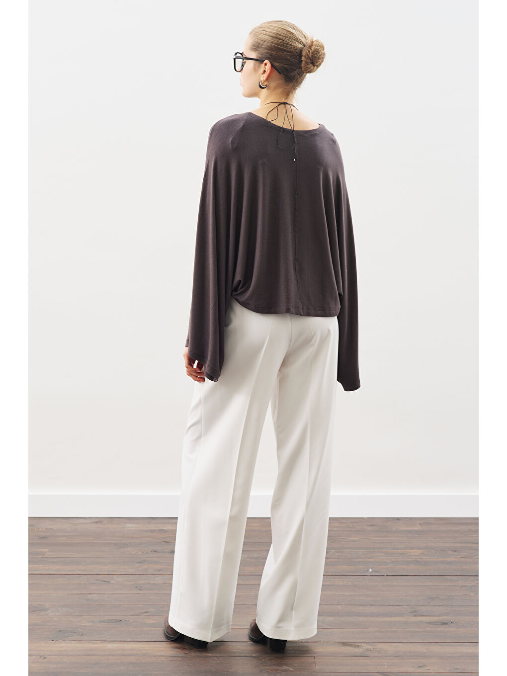 Pelerin Tarz Bluz Antrasit-6