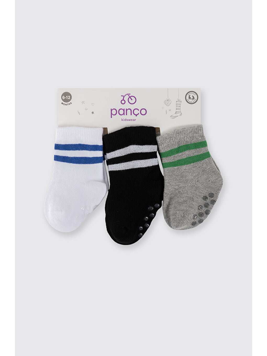 Karışık Erkek Bebek 3'lü Soket Çorap