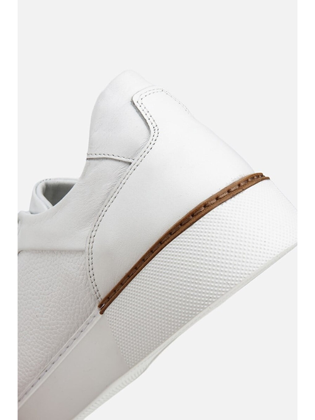 Erkek Beyaz Bağcıklı Kalın Tabanlı Günlük Sneaker-5
