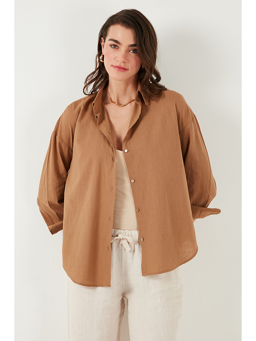 Sarı Pamuklu Regular Fit Uzun Kollu Düz Gömlek Cf25S168305-4