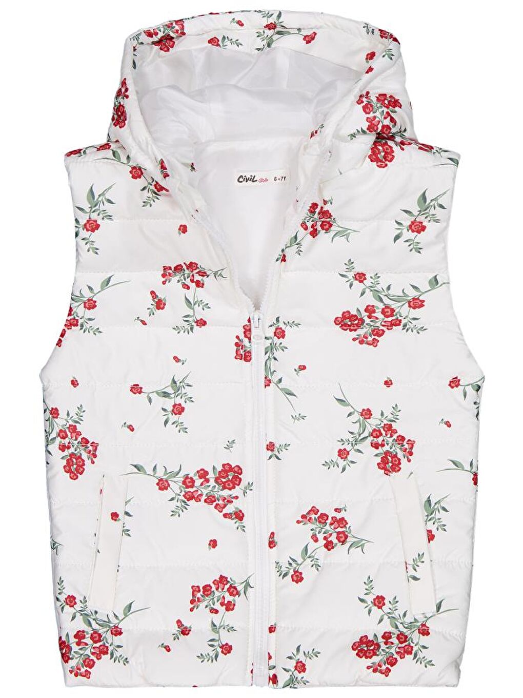 Ekru Kız Çocuk Çıtır Çiçek 6-9 Yaş Yelek