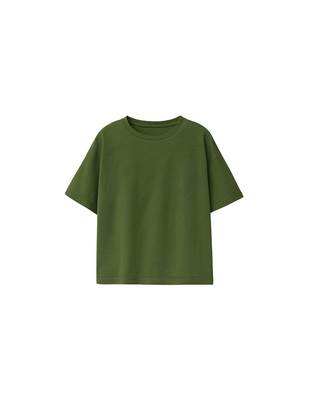 Besic 3'Lü Unisex Çocuk T-Shirt ( Beyaz - Haki - Lacivert )-4