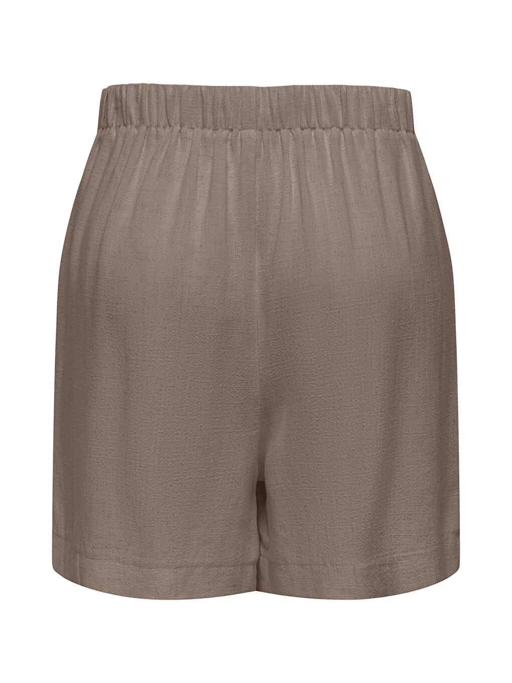 Kahverengi Onlsiesta Keten Karışımlı Regular Fit Lastikli Bel Bermuda Kadın Short 15348123-1