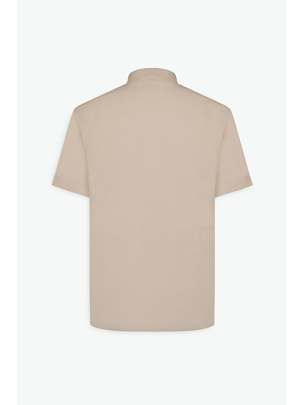 Erkek Koyu Bej Comfort Fit Rahat Kesim Gizli Düğmeli Yaka %100 Pamuk Gömlek-8