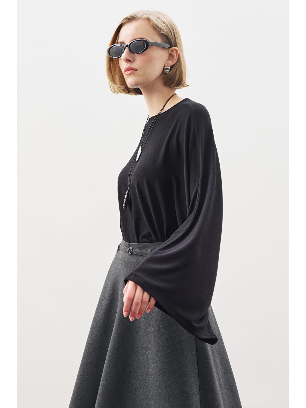 Pelerin Tarz Bluz Siyah-4