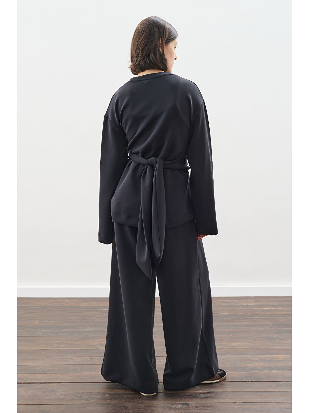 Yumuşak Dokulu Modal Bağlamalı Sweatshırt Antrasit-6