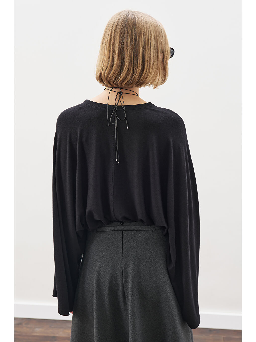 Pelerin Tarz Bluz Siyah-7