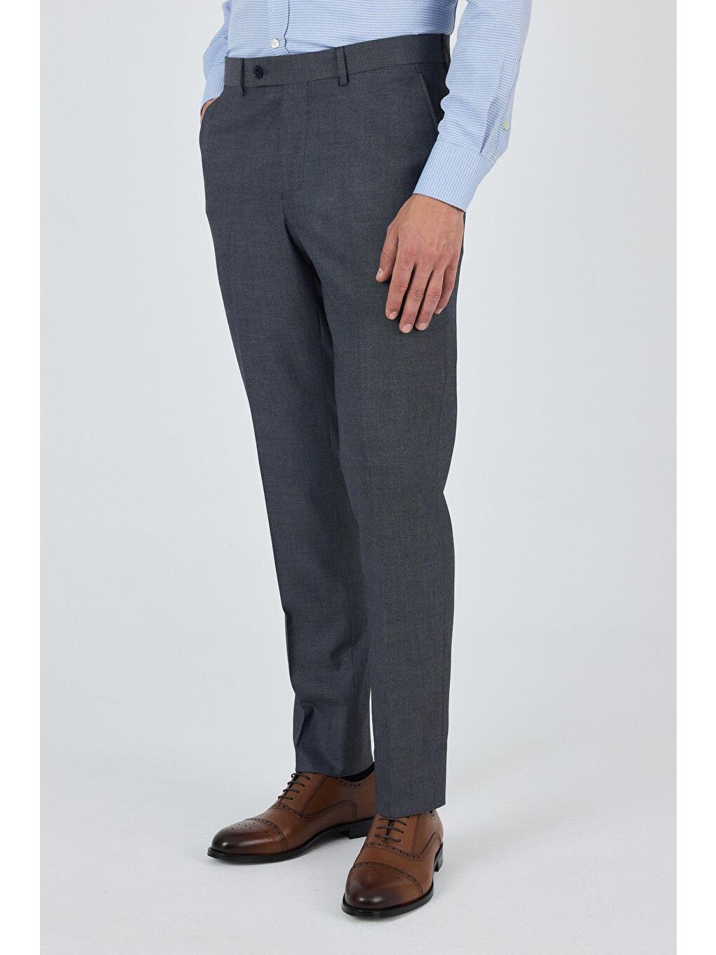 Koyu Antrasit Esnek Yandan Cepli Comfort Fit Classic Pantolon 1003250154-2